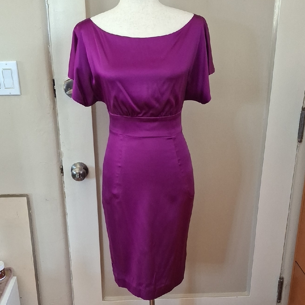 Anya Ponorovskaya Women's Silk Midi Dress in Vibrant Purple_1